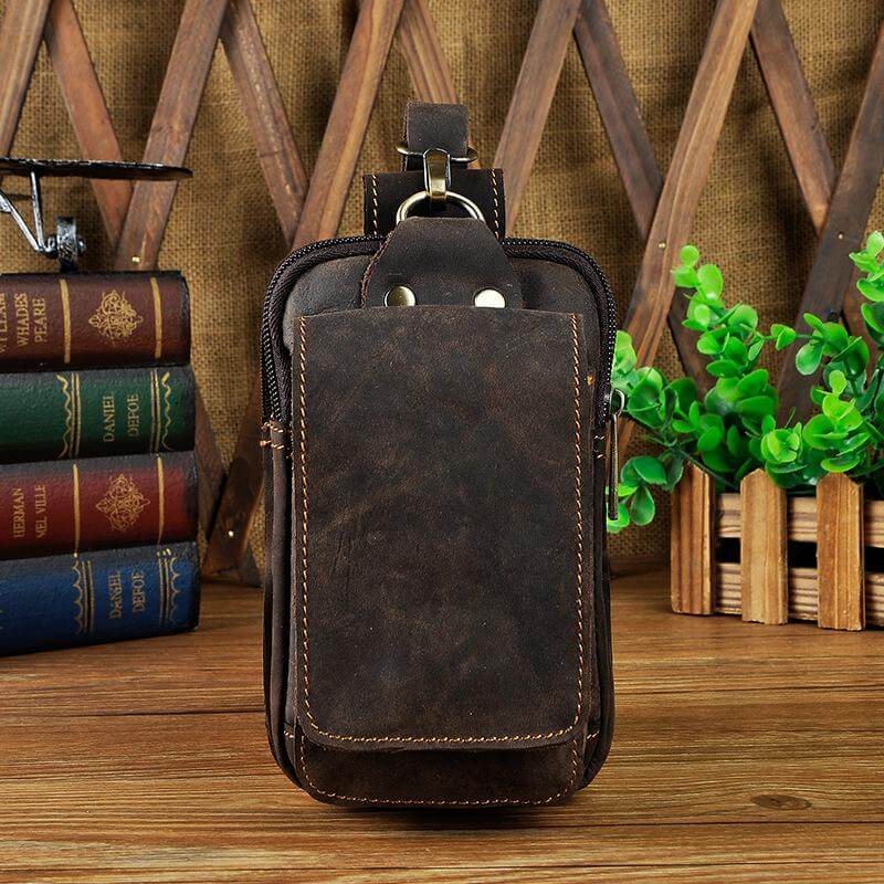 Genuine Leather Men's Waist Pack | Crossbody Fanny Pack & Belt Bag