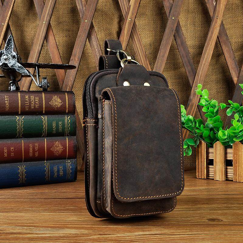 Genuine Leather Men's Waist Pack | Crossbody Fanny Pack & Belt Bag