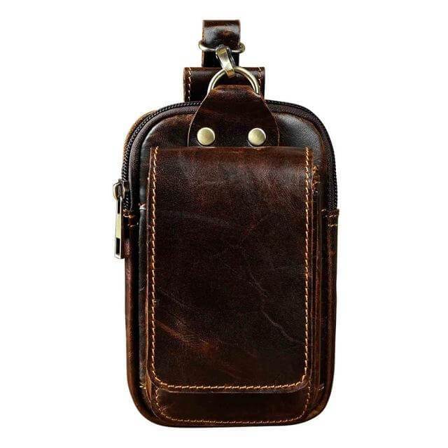 Genuine Leather Men's Waist Pack | Crossbody Fanny Pack & Belt Bag
