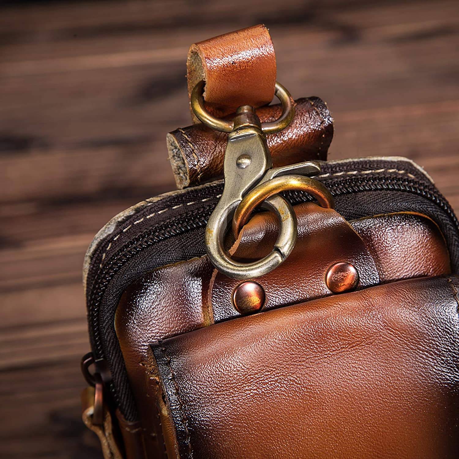 Genuine Leather Men's Waist Pack | Crossbody Fanny Pack & Belt Bag