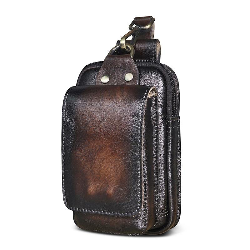 Genuine Leather Men's Waist Pack | Crossbody Fanny Pack & Belt Bag