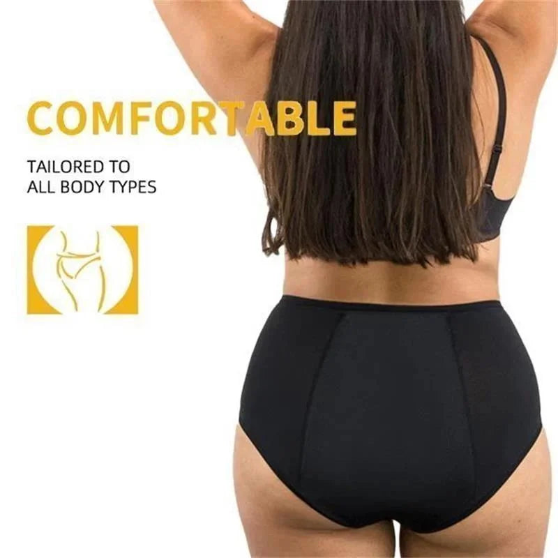 Leak-Proof High-Waisted Panties – Absorbent Cotton Protective Underwear for Women, Plus Sizes Available