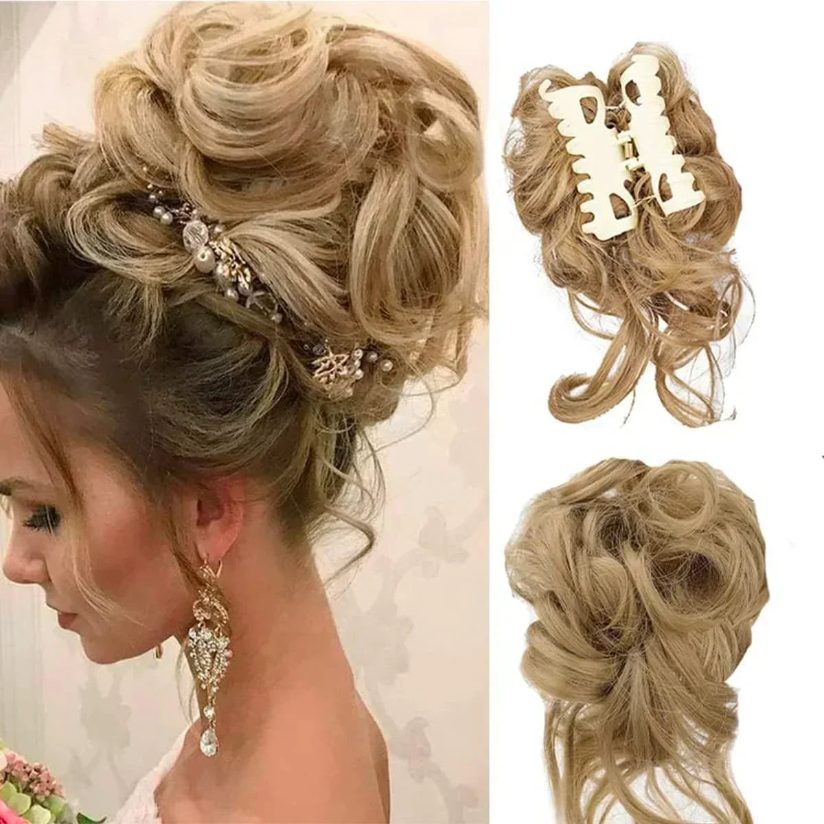 Voluminous Clip In Curly Hair Bun Extension for a Natural Look