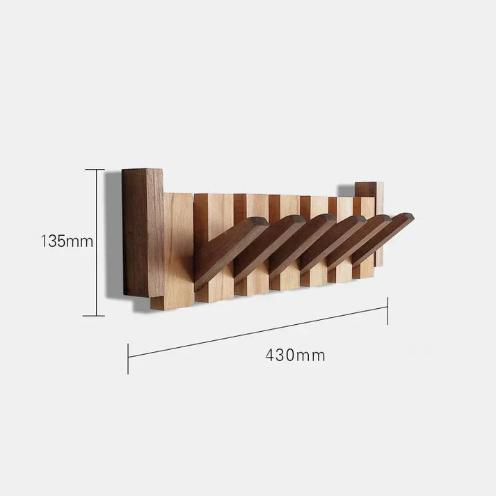 Wooden Piano Key Coat Rack | Wall Mounted Entryway Hooks