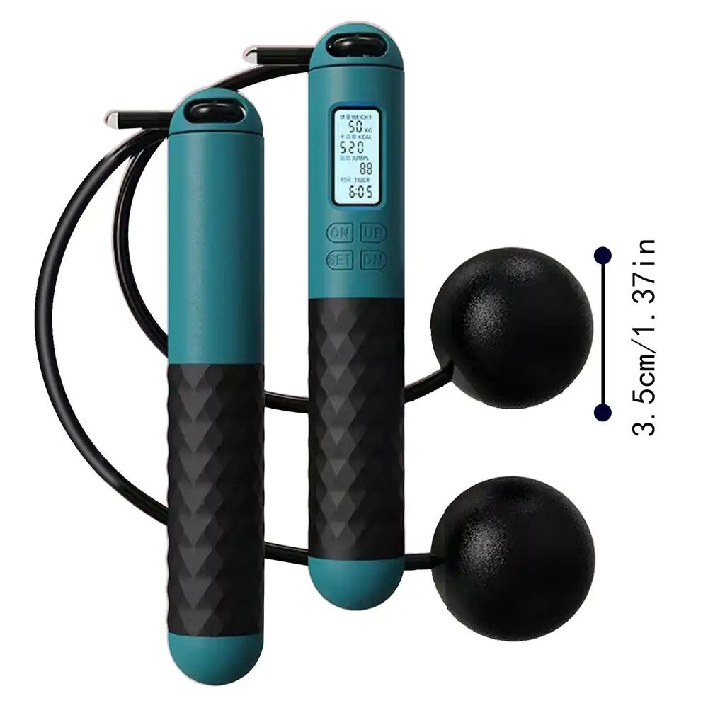 Indoor Ropeless Jump Rope | Weighted Home Gym Fitness Tracker