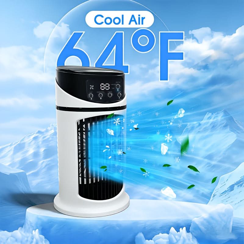 Desktop cooling fan side view
