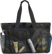 Extra-Large Mesh Beach Tote | Sandproof Family Pool Bag with Zipper