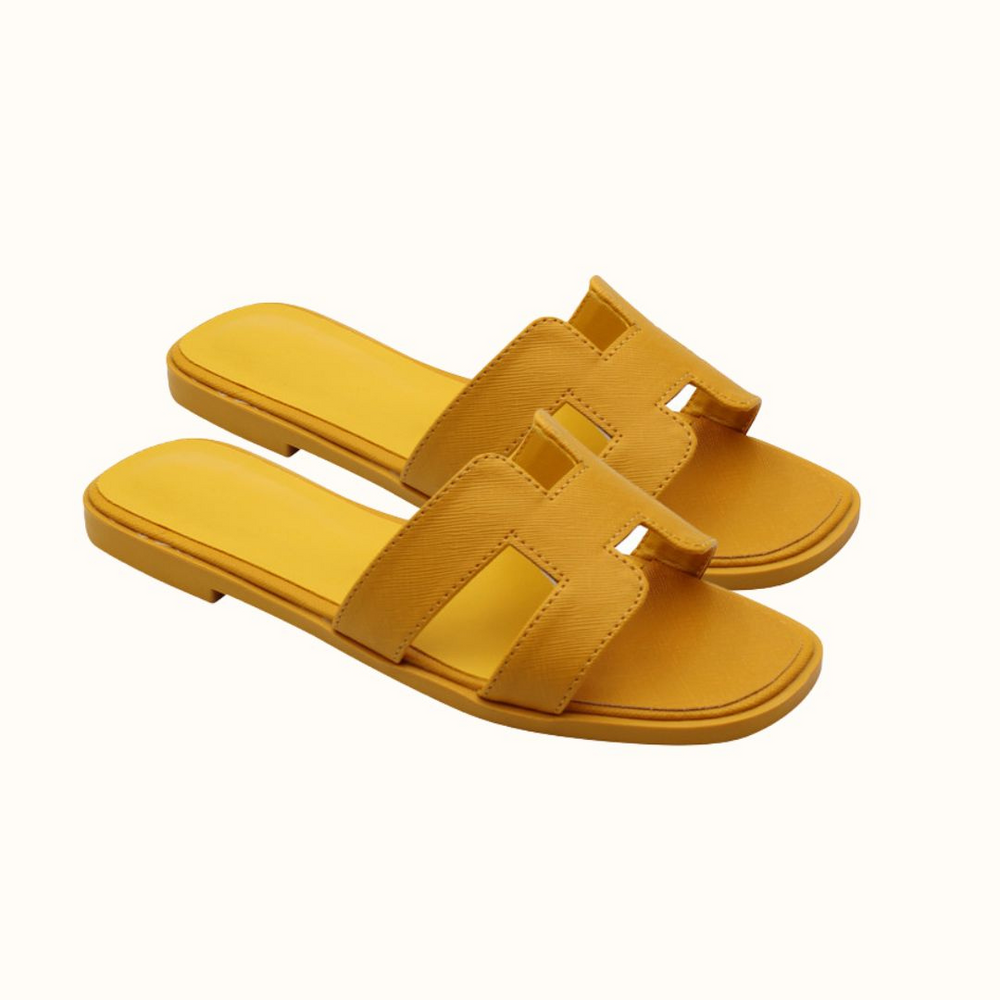 Elegant H-Strap Slide Slippers for Women – Soft Comfortable Flat Sandals for Beach, Home & Everyday Wear