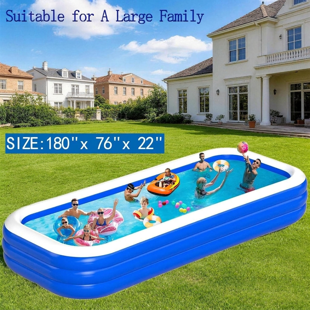 Thickened PVC sidewall detail of the inflatable pool