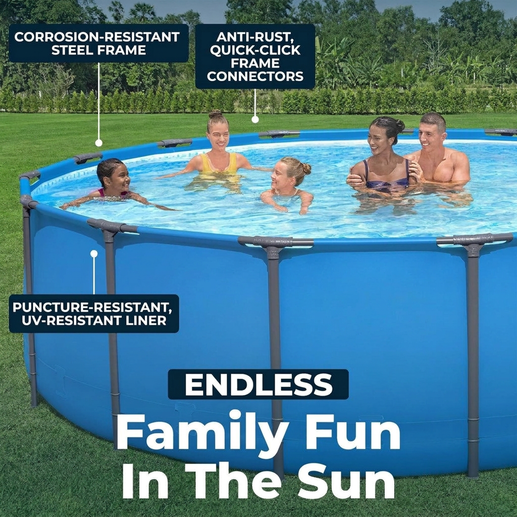 Flow control drain valve on the round above ground pool