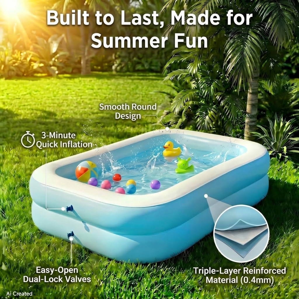Inflatable pool with dual independent air chambers