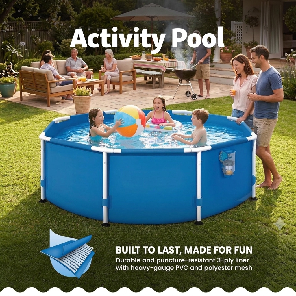 Three-ply puncture resistant pool wall detail