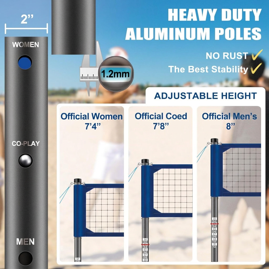 Close view of the scoring pole and tension handle