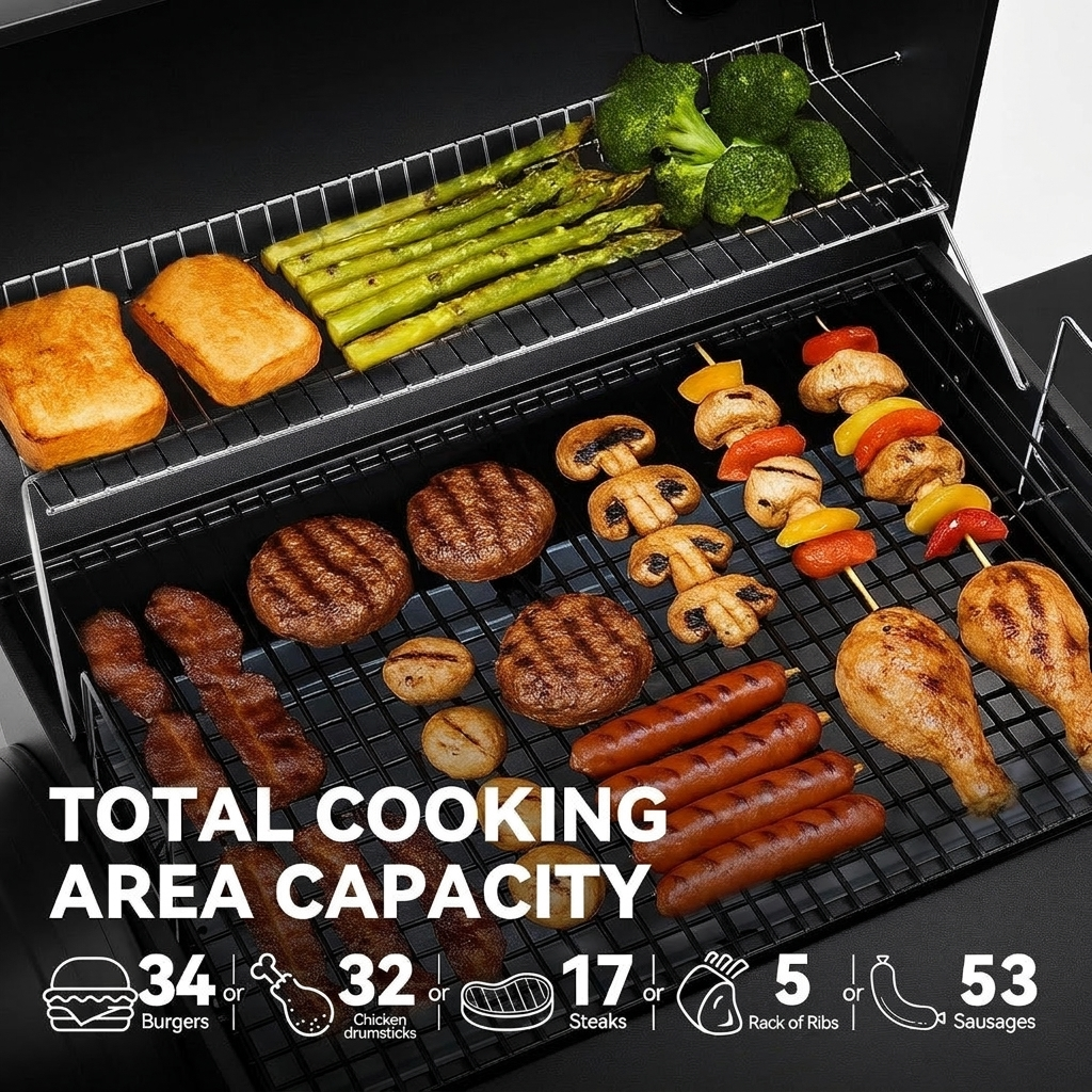 Height-adjustable charcoal pan and cooking grates