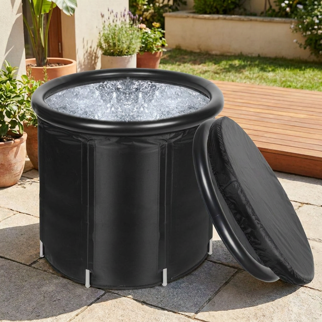 XL insulated ice bath cold plunge tub with lid