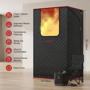 XL portable steam sauna tent with folding chair and steam generator