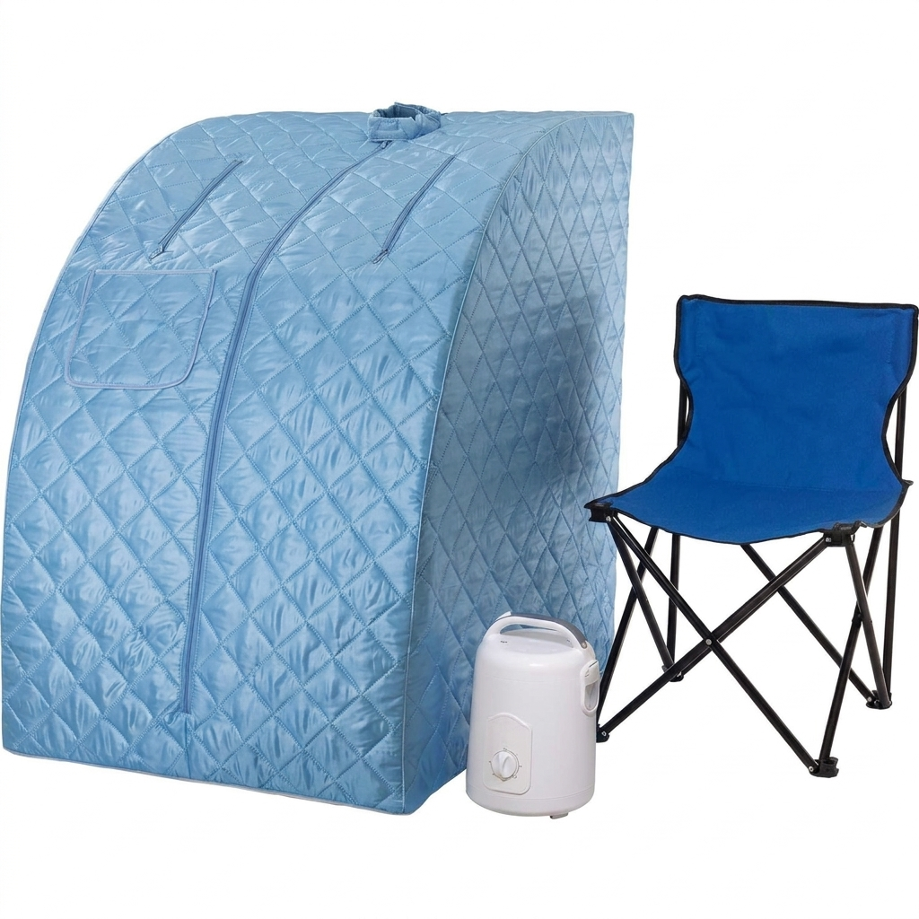 Light blue personal steam sauna cabin