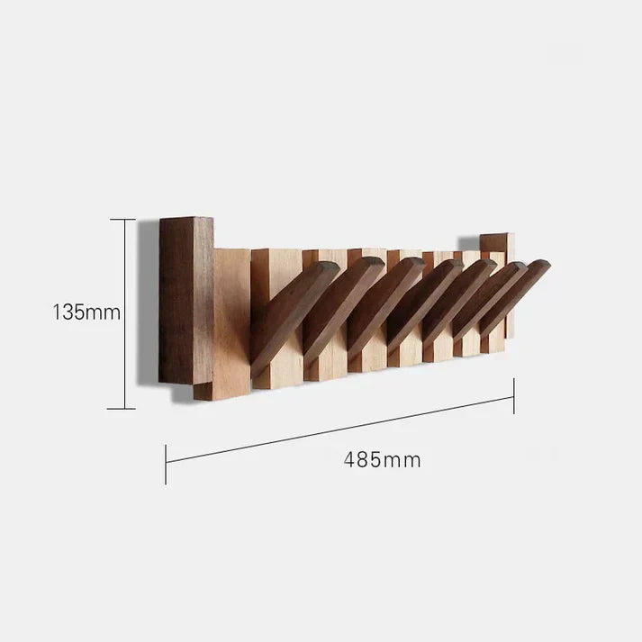 Wooden Piano Key Coat Rack | Wall Mounted Entryway Hooks
