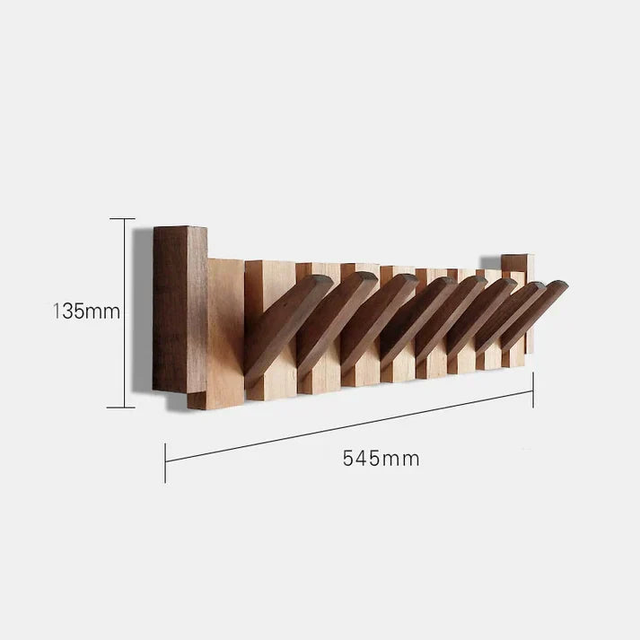Wooden Piano Key Coat Rack | Wall Mounted Entryway Hooks