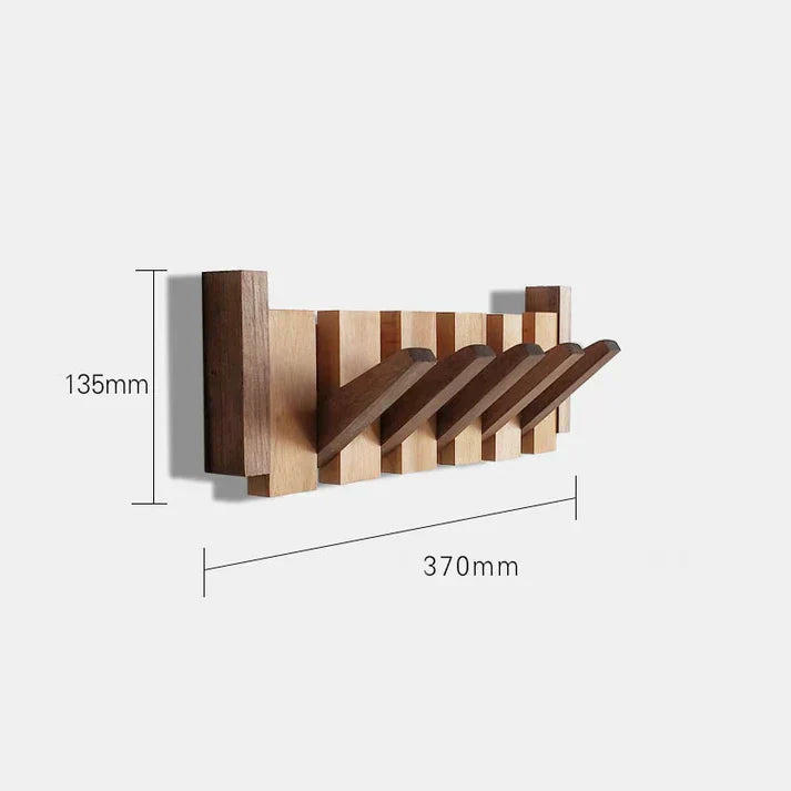 Wooden Piano Key Coat Rack | Wall Mounted Entryway Hooks