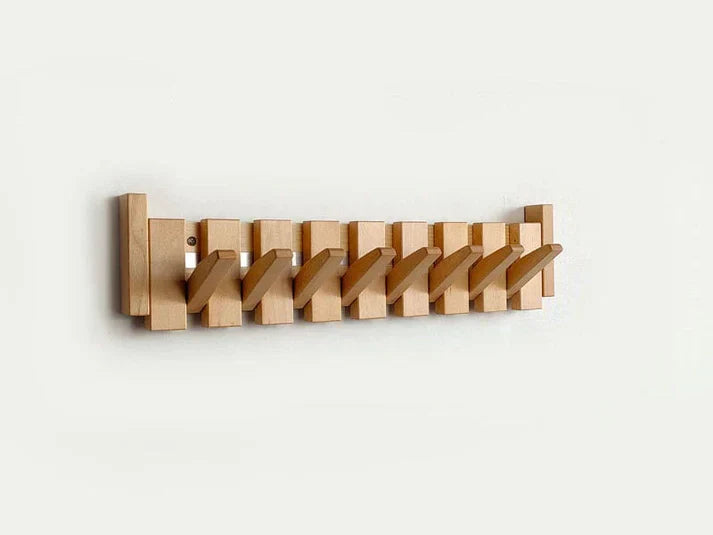 Wooden Piano Key Coat Rack | Wall Mounted Entryway Hooks