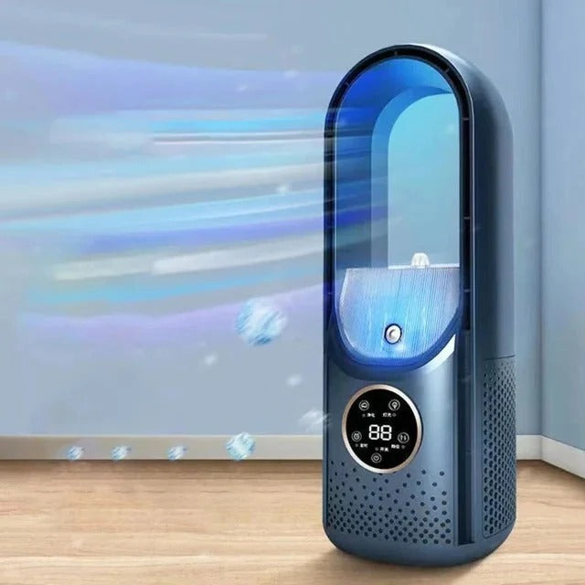 Blade-Free Silent Portable Air Cooler – Quiet Compact Desktop AC for Home & Office