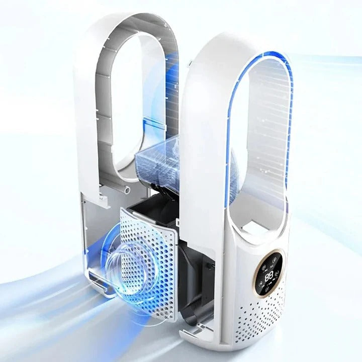 Blade-Free Silent Portable Air Cooler – Quiet Compact Desktop AC for Home & Office