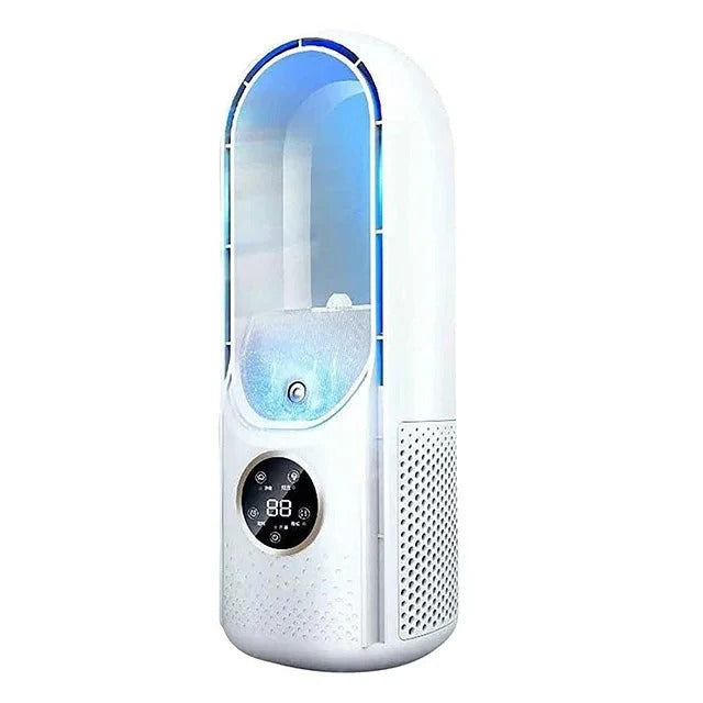 Blade-Free Silent Portable Air Cooler – Quiet Compact Desktop AC for Home & Office