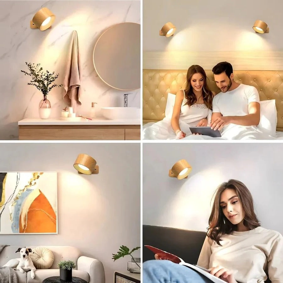Magnetic LED Wall Sconce | Cordless Rechargeable Reading Lamp