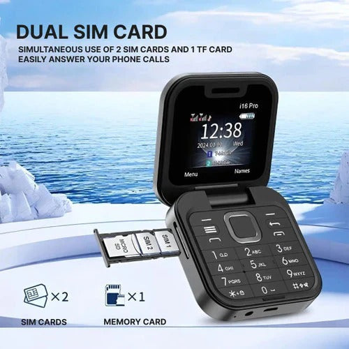 Unlocked Flip Phone Dual SIM | Compact Simple Mobile Cell Phone