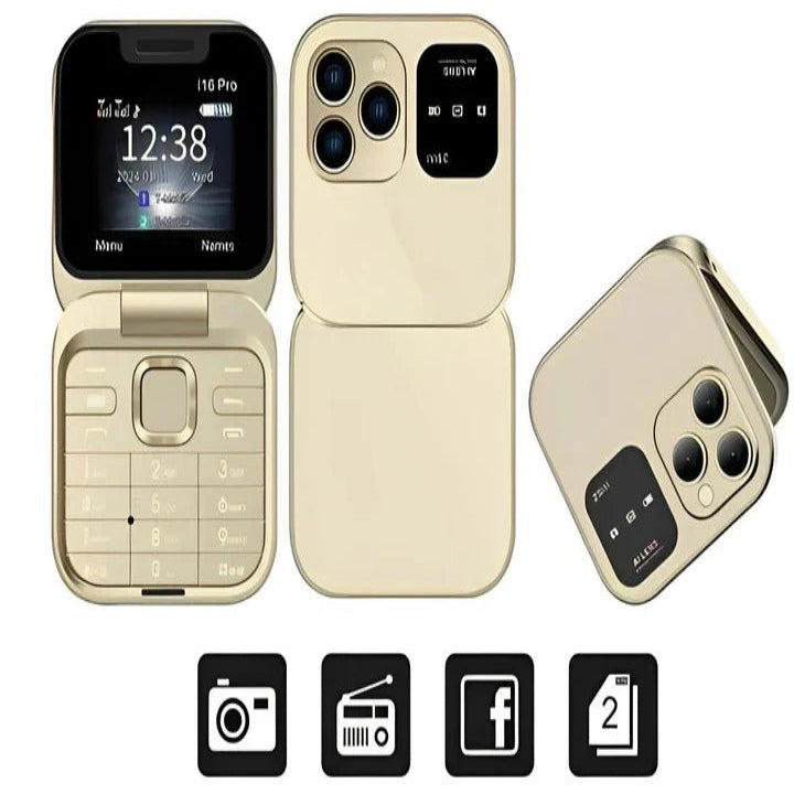 Unlocked Flip Phone Dual SIM | Compact Simple Mobile Cell Phone