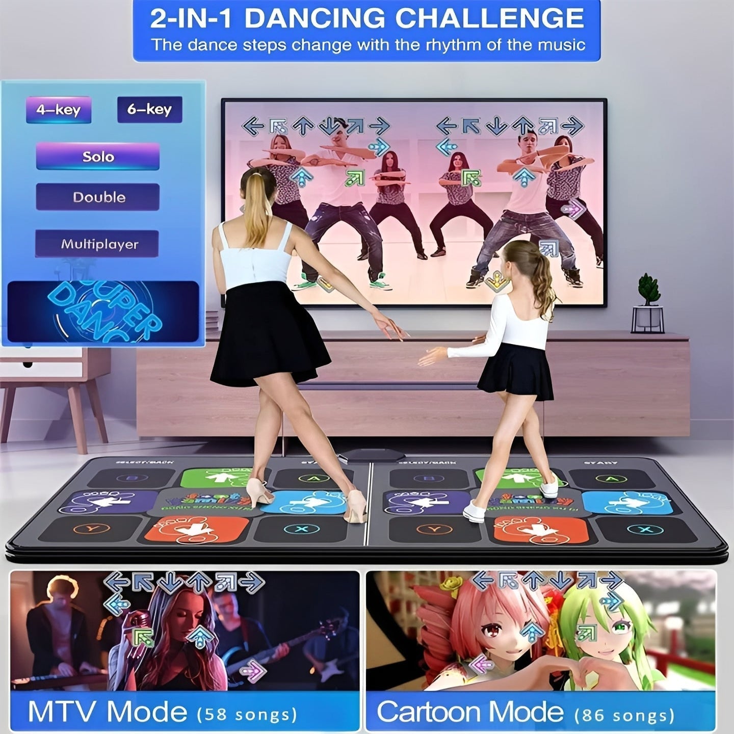 Electronic Dance Mat | Music Fitness Step Pad for Adults & Kids