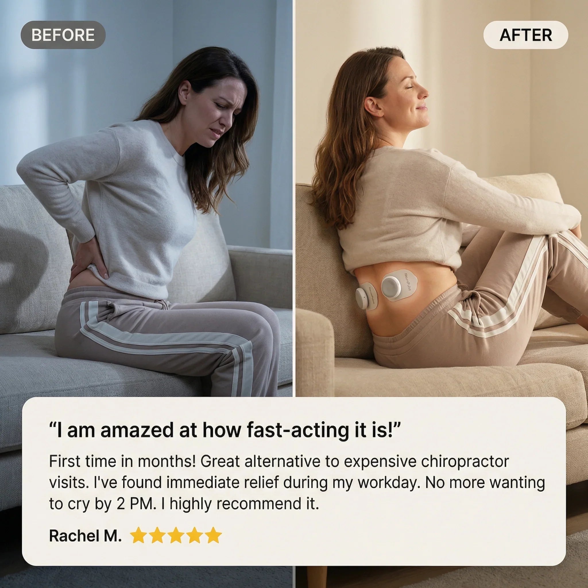 Wireless TENS Unit & EMS Muscle Stimulator | 16-Level Massager for Back & Neck Pain Relief