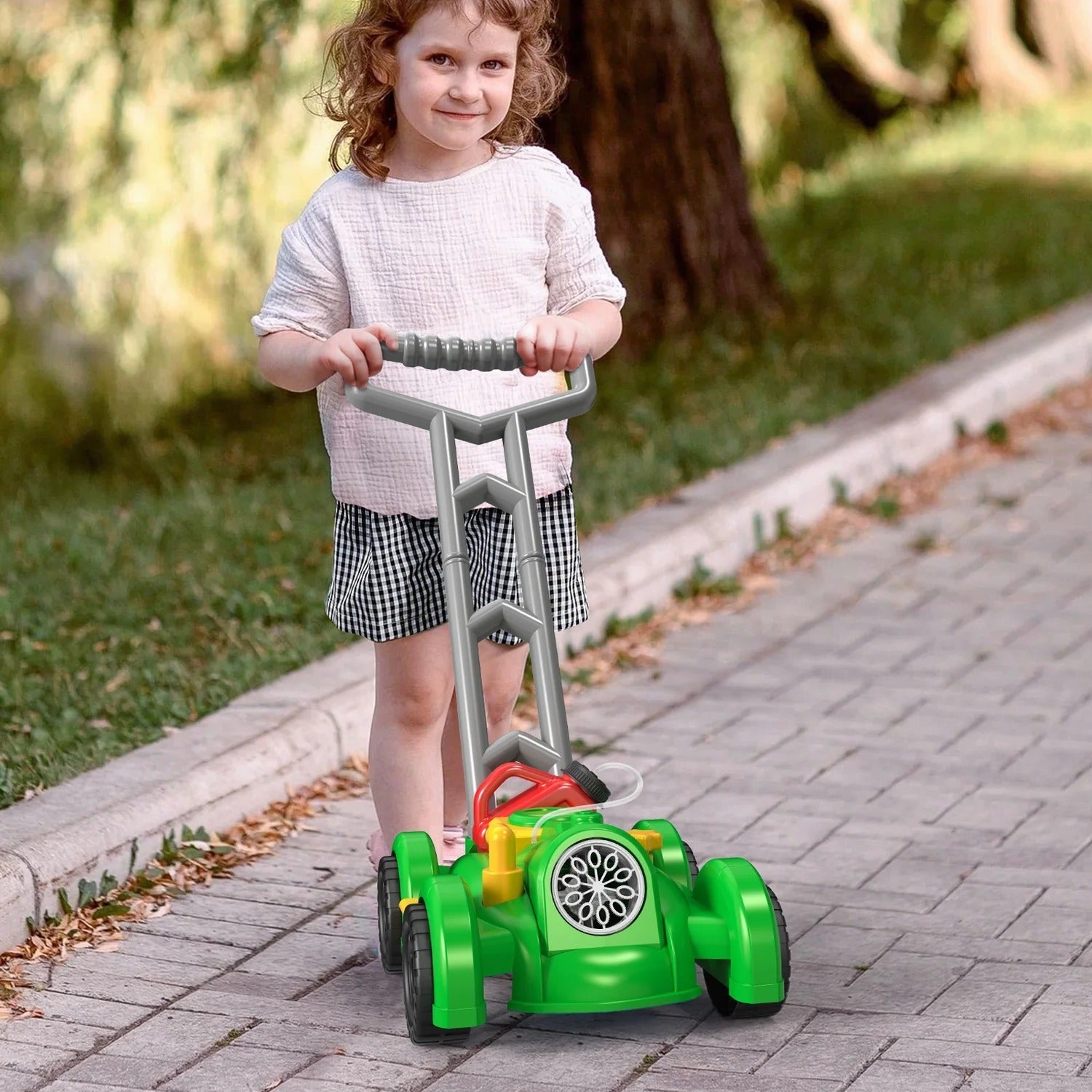 Bubble Lawn Mower for Toddlers | Outdoor Push Toy & Automatic Maker