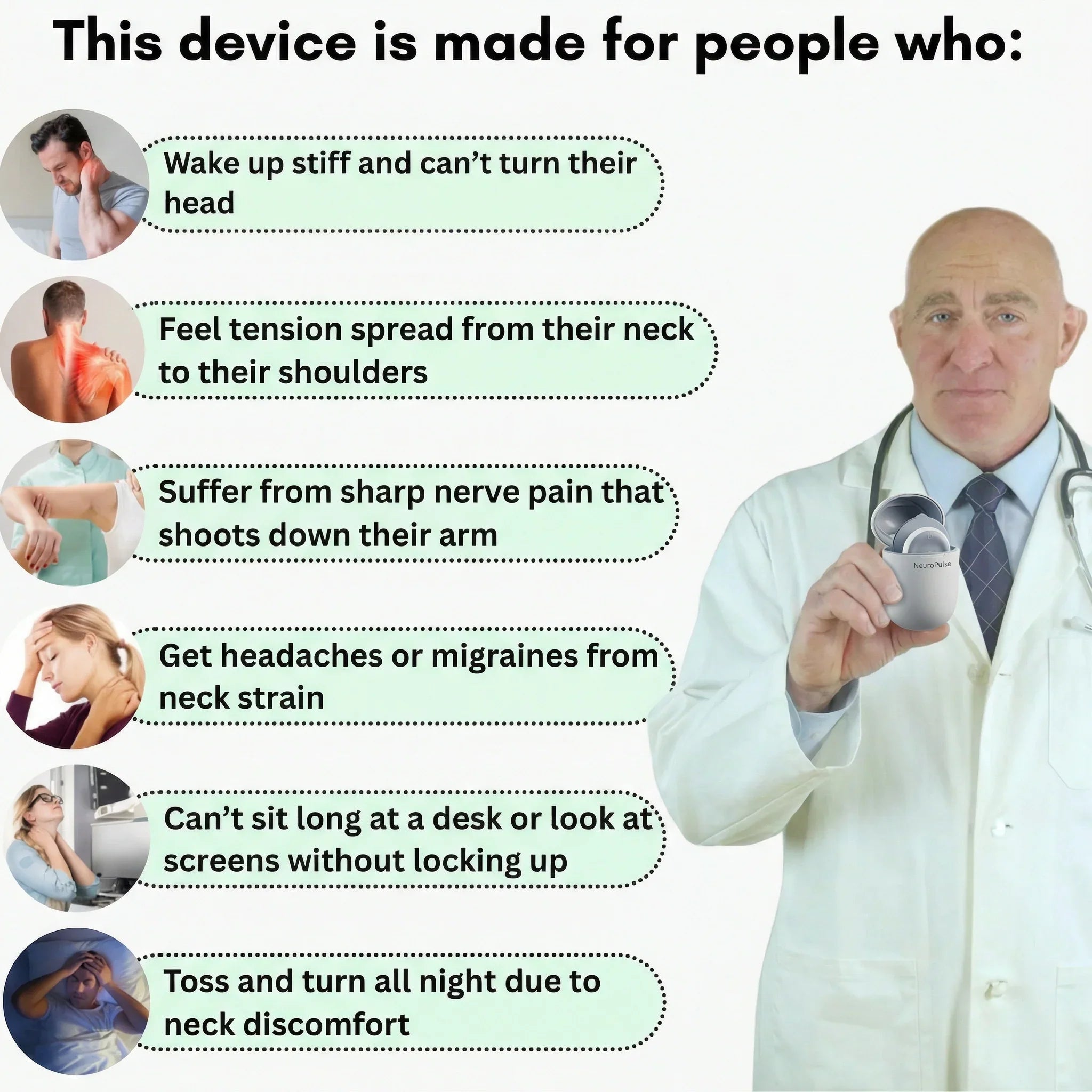 Wireless TENS Unit & EMS Muscle Stimulator | 16-Level Massager for Back & Neck Pain Relief