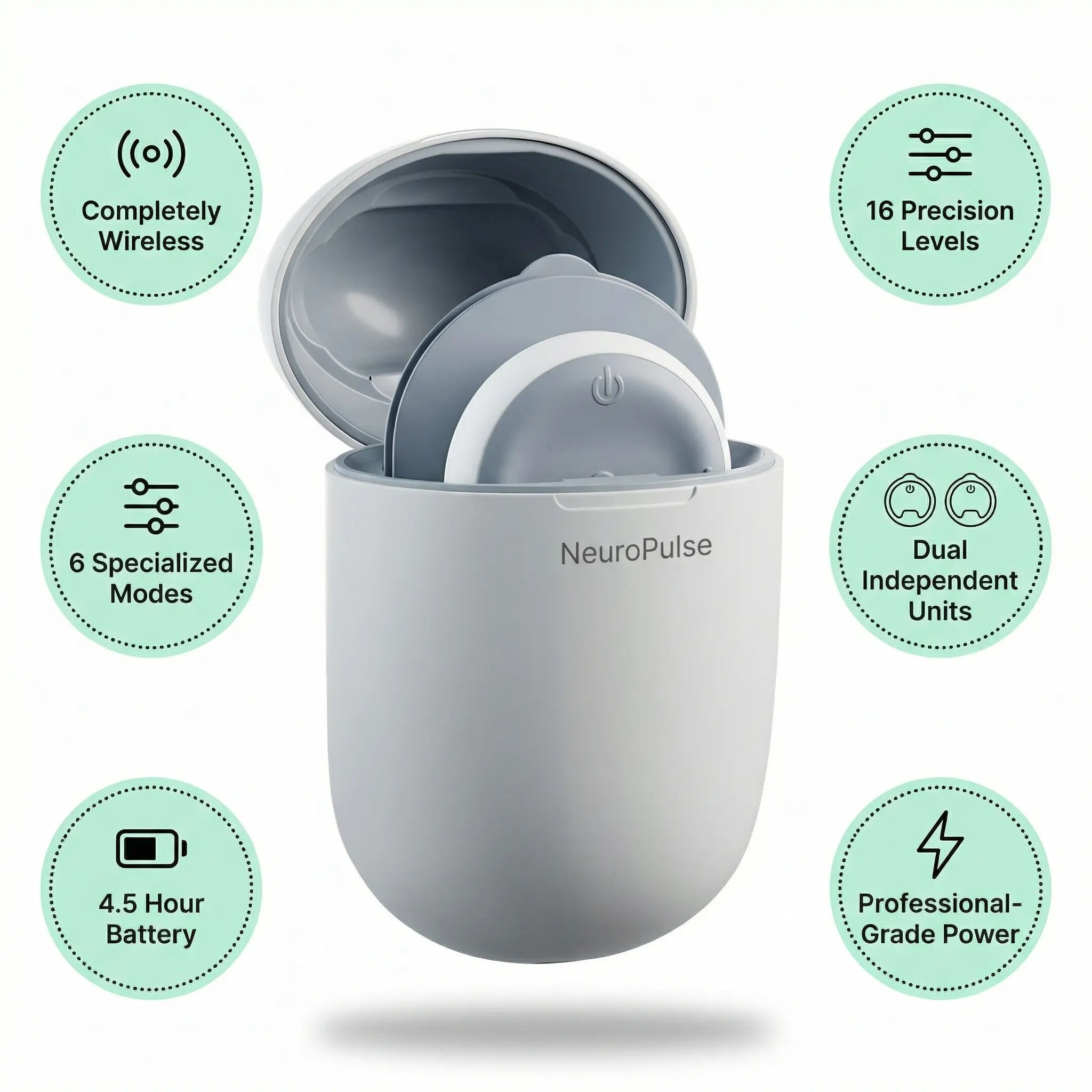 Wireless TENS Unit & EMS Muscle Stimulator | 16-Level Massager for Back & Neck Pain Relief