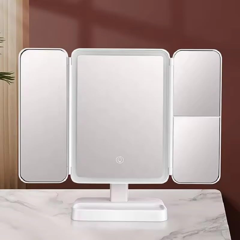Lighted Vanity Makeup Mirror | Dimmable LED Cosmetic Stand (3 Modes)