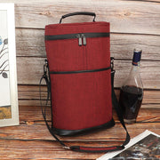 Insulated Wine Carrier Bag | Travel & Picnic Cooler Tote (2 Bottle)