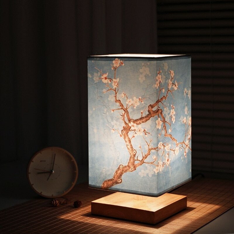 Paper Shade Table Lamp – Warm Japanese Scandinavian Bedside & Living Room Accent Light