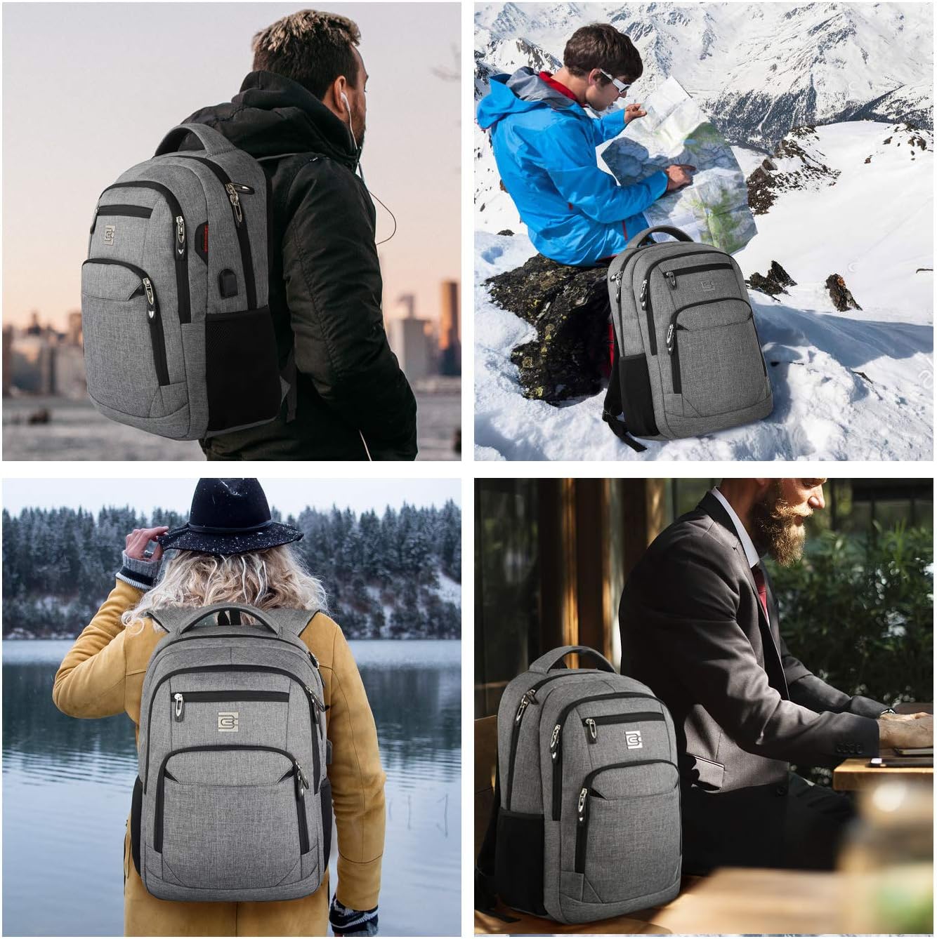 Slim Anti-Theft Laptop Backpack | Business Commuter Daypack with USB