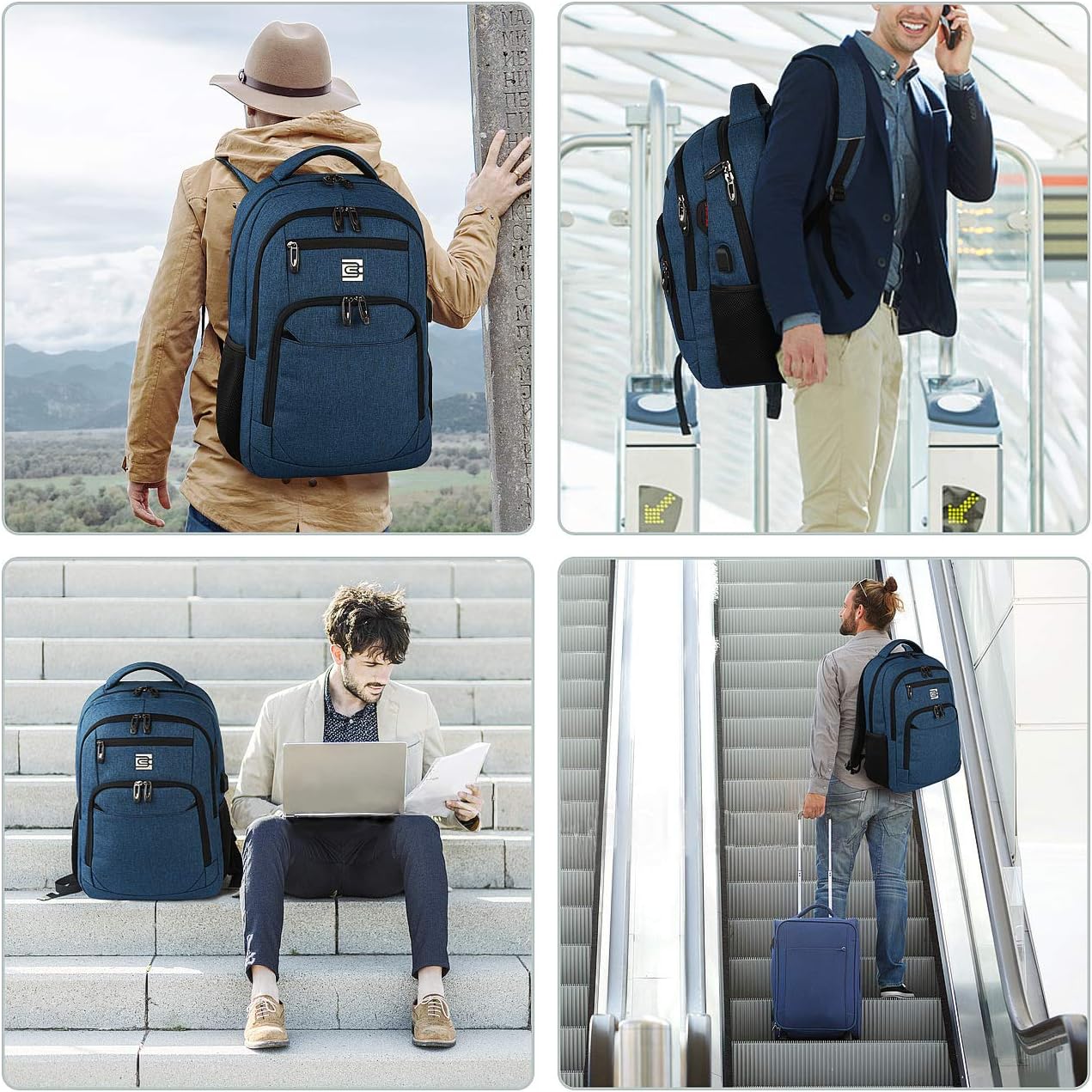 Slim Anti-Theft Laptop Backpack | Business Commuter Daypack with USB