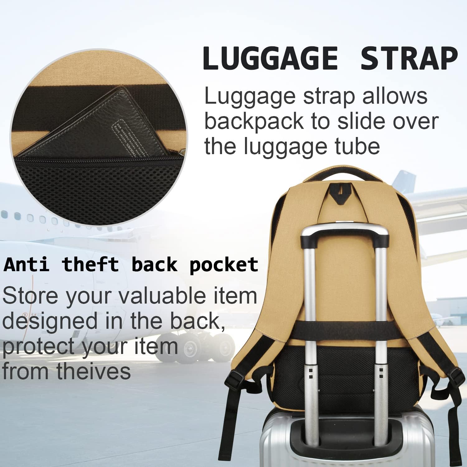 Slim Anti-Theft Laptop Backpack | Business Commuter Daypack with USB