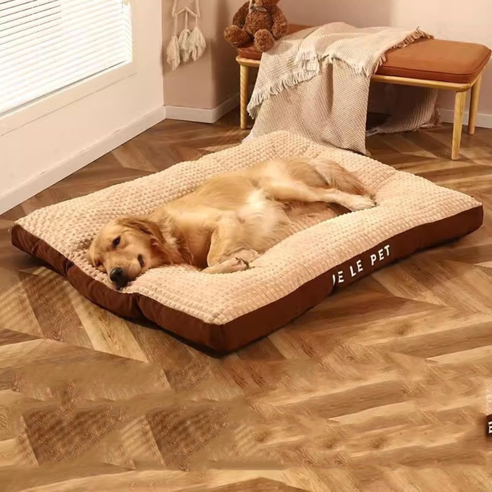 Fleece Dog Bed, Washable Calming Pet Cushion for Anxiety