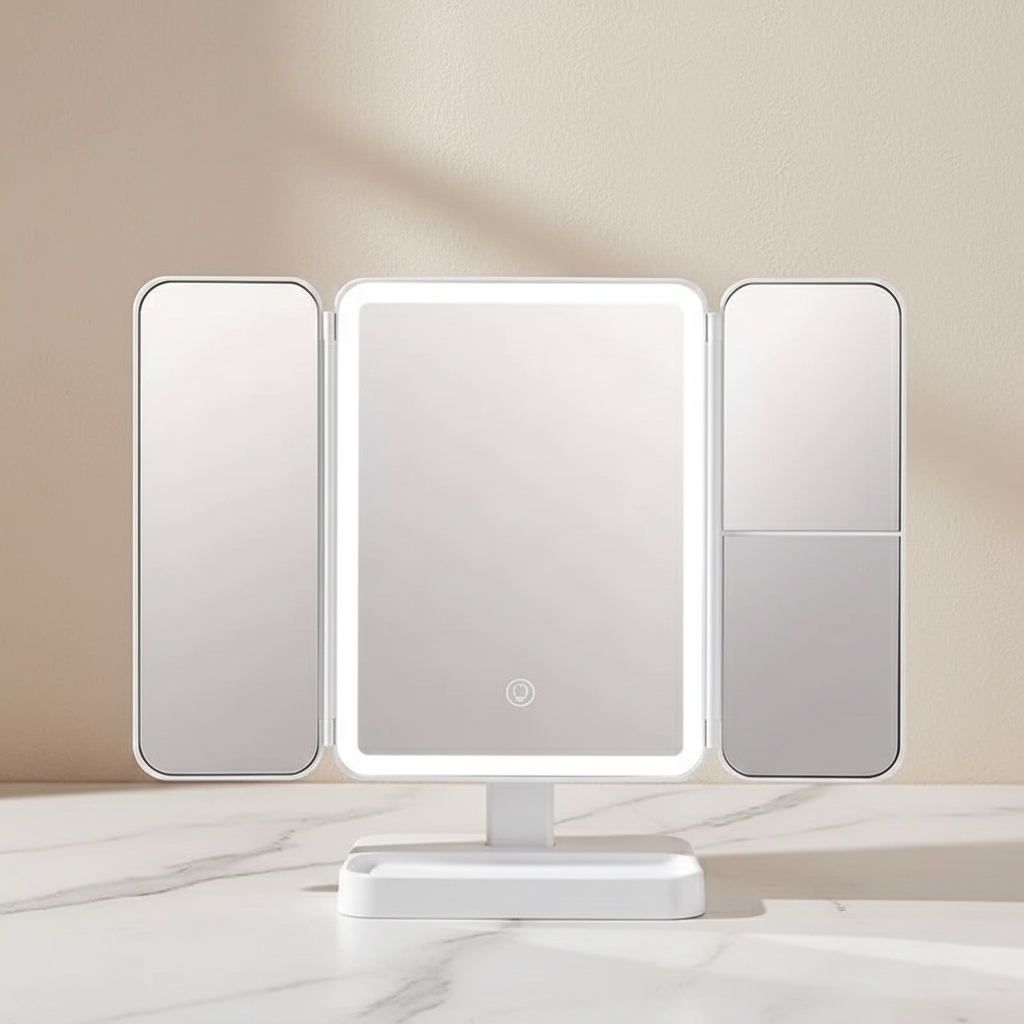 Lighted Vanity Makeup Mirror | Dimmable LED Cosmetic Stand (3 Modes)