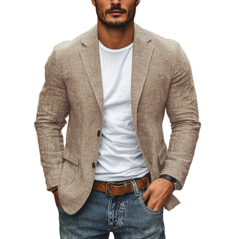 Breathable Lightweight Single-Breasted Blazer for Men – Tailored Warm-Weather Jacket for Work & Weekends