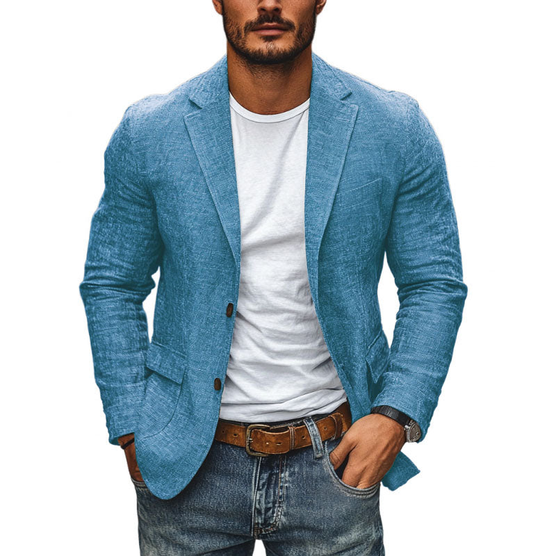 Breathable Lightweight Single-Breasted Blazer for Men – Tailored Warm-Weather Jacket for Work & Weekends