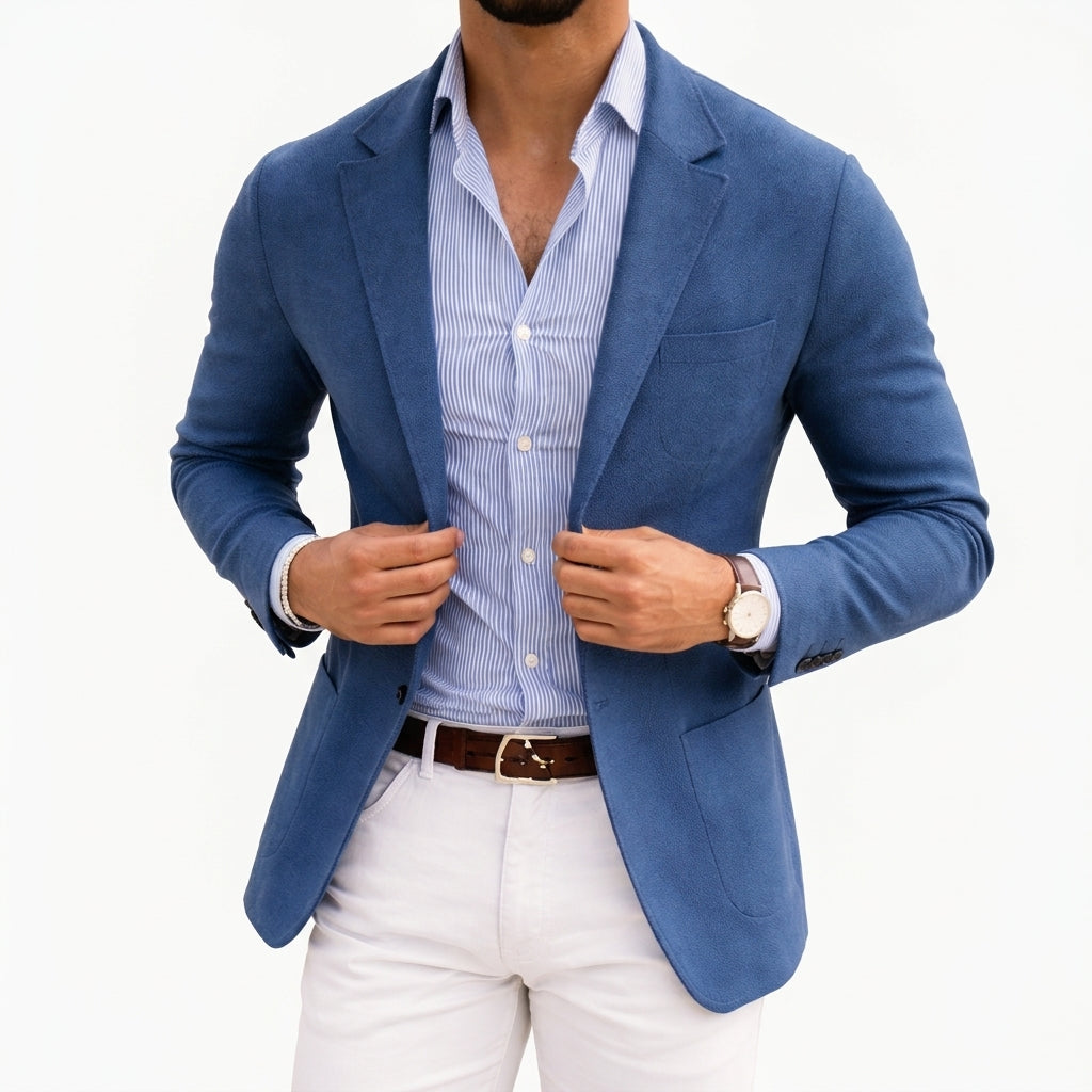 Sophisticated Knit Blazer for Men – Soft Unstructured Sport Coat for Smart-Casual Work & Weekend Wear
