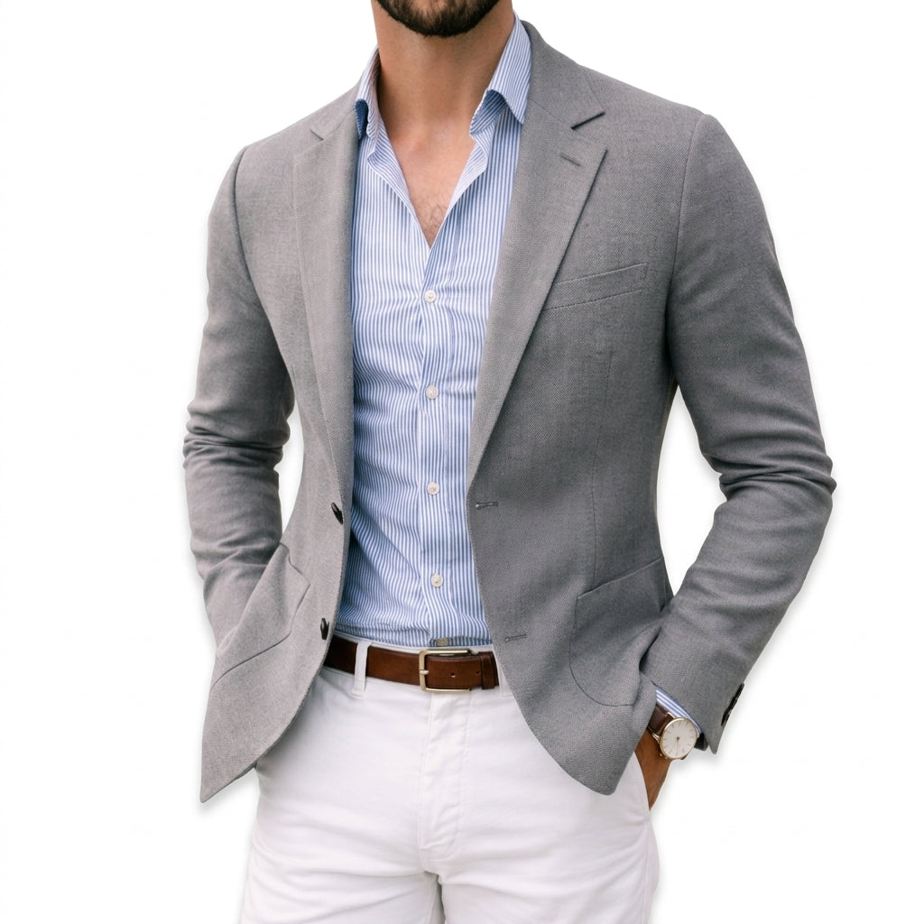 Sophisticated Knit Blazer for Men – Soft Unstructured Sport Coat for Smart-Casual Work & Weekend Wear