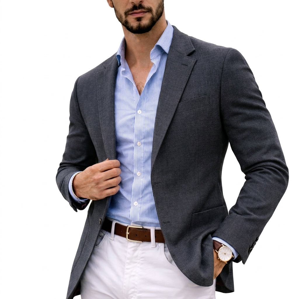 Sophisticated Knit Blazer for Men – Soft Unstructured Sport Coat for Smart-Casual Work & Weekend Wear