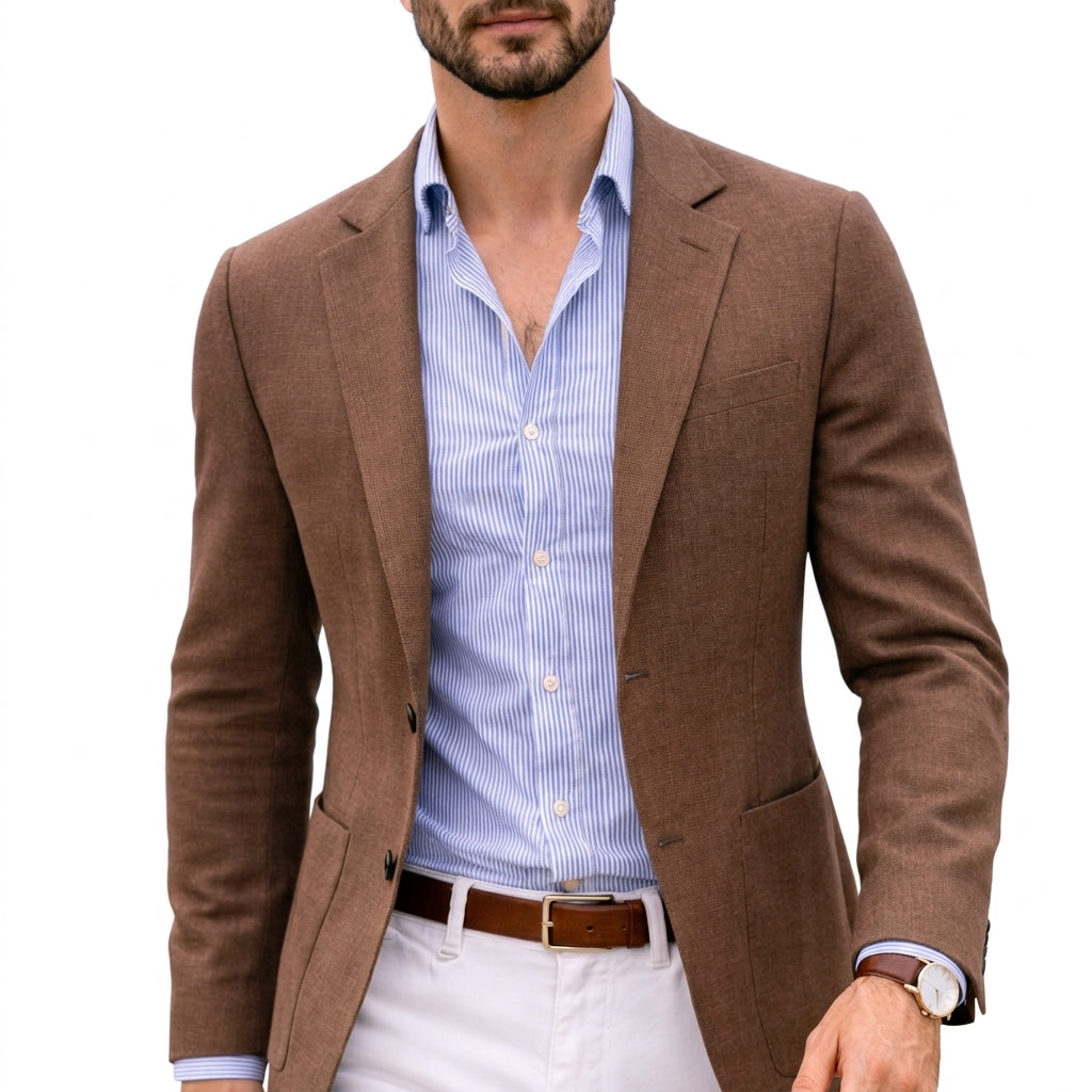 Sophisticated Knit Blazer for Men – Soft Unstructured Sport Coat for Smart-Casual Work & Weekend Wear